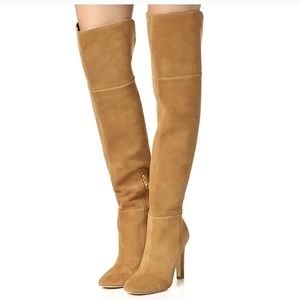 Joie Bentlee over the knee suede thigh high boots tan brown 37.5 7.5